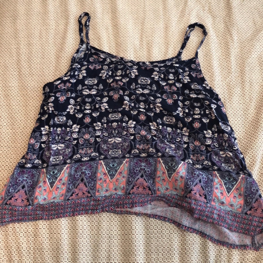 Flowy print crop top